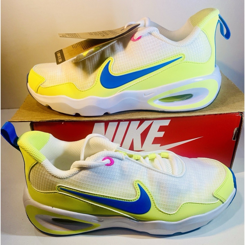 Nike Air Max Nova Big Kids GS White -Lemon Twist Photo Blue size 4.5Y 1B7749-100
